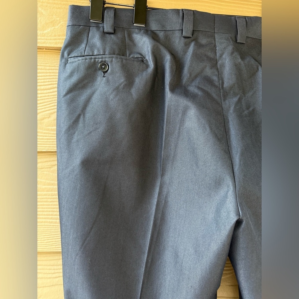 Calvin Klein Mens Slim-Fit Solid Dark Blue Polyester Brand Dress Pants 42W x 32L - Picture 11 of 12